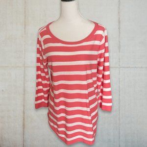 NEW eight eight eight Woman's Sugar Coral/White long sleeve sweater